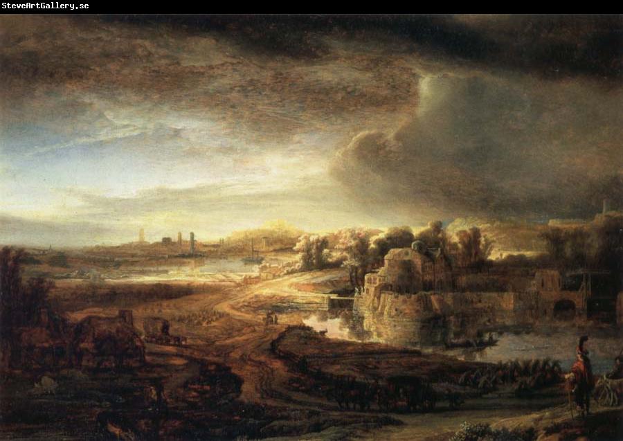 REMBRANDT Harmenszoon van Rijn Landscape with a Coach